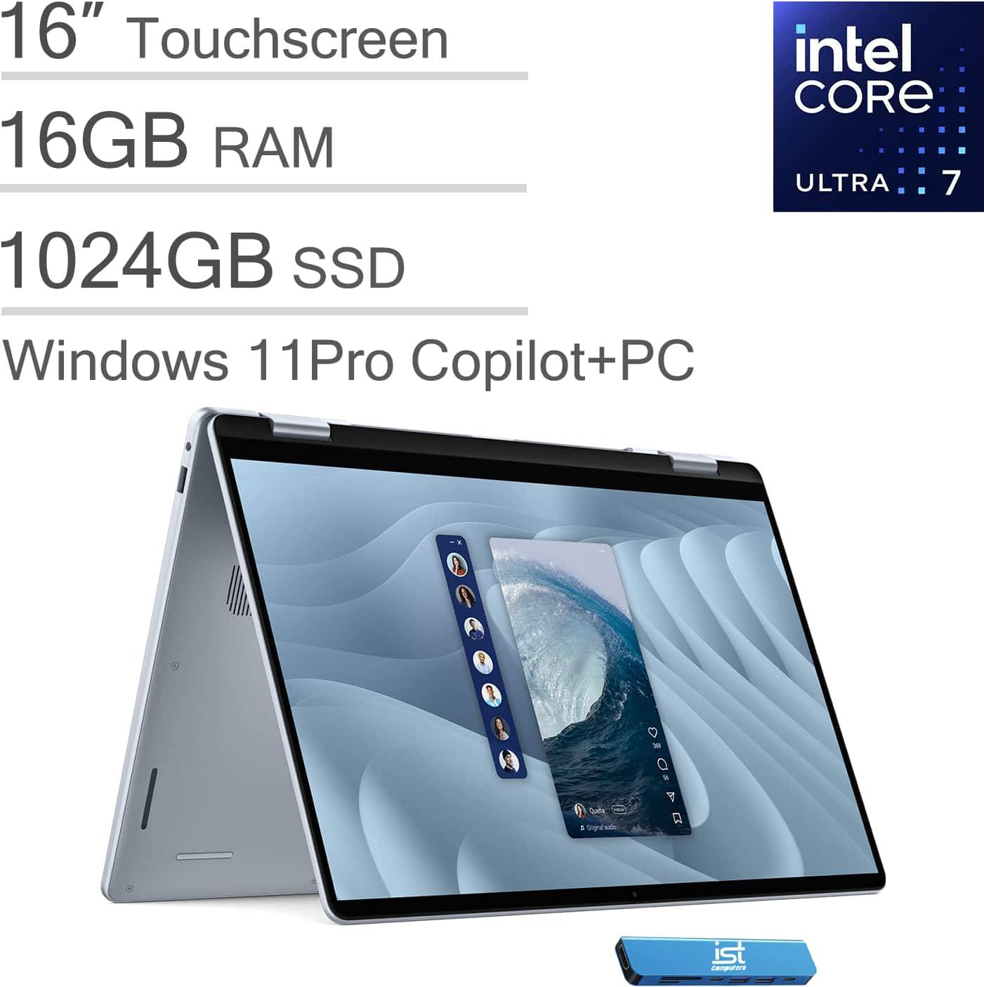 Dell computer laptop Dell 16 Plus 16 Inch FHD Touchscreen AI PC
