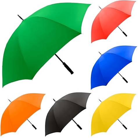 Large umbrella windproof Large Double Ribbed Golf Umbrella Windproof Waterproof - Green