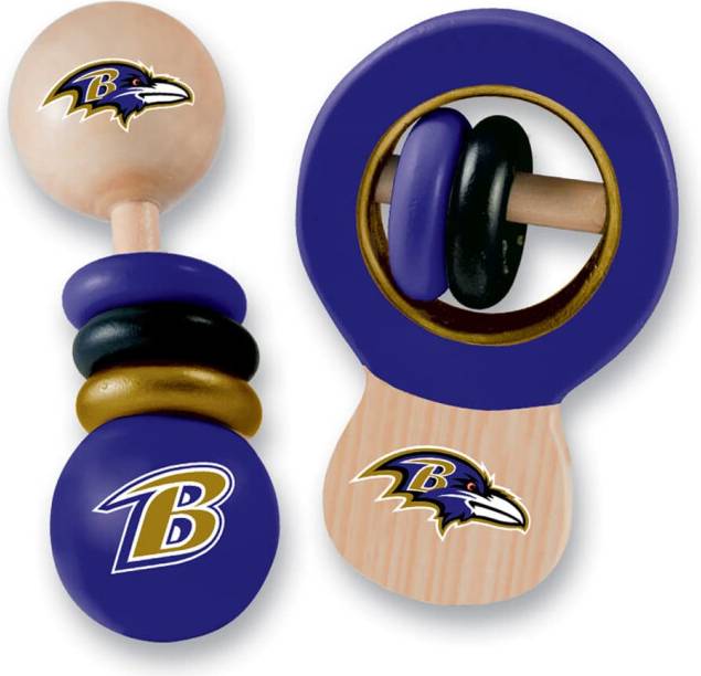 Baby Fanatic NFL Wood Rattle 2-Pack