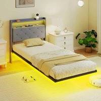 King size bed frame Homcom Floating King L Grey Frame Bed