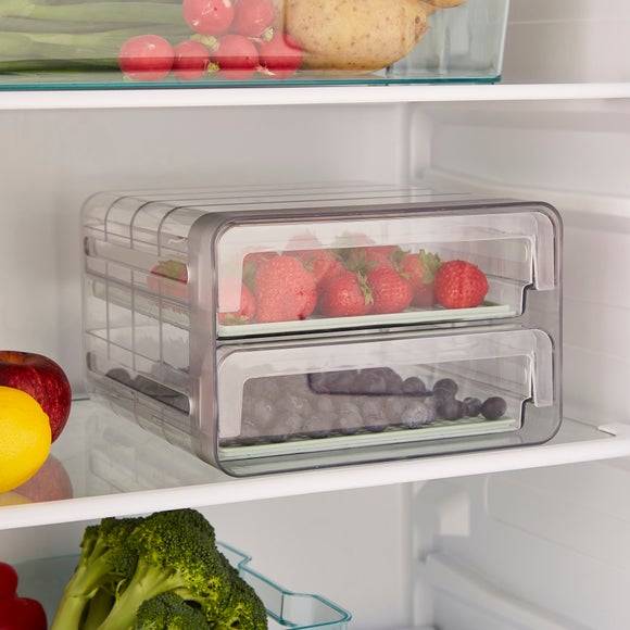 Dunelm Two Layer Drain Storage Box Food Container