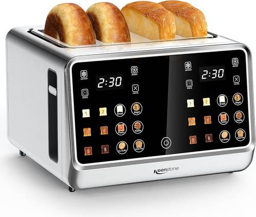 Keenstone Toaster 4 Slice Dual Control Panel