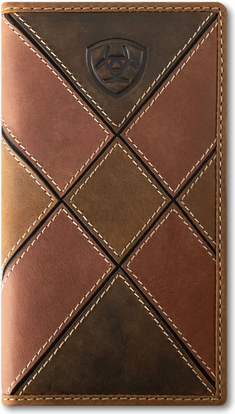 Mens wallet Ariat Men's Patchwork Embroidered Logo Rodeo Wallet - Multi