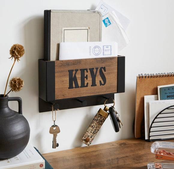 Dunelm Fulton Letter Rack Key Hooks Coat Hook