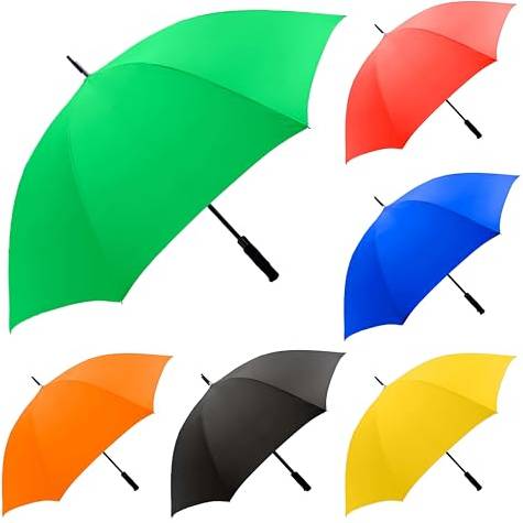 Large umbrella windproof Large Double Ribbed Golf Umbrella Windproof Waterproof Rain Wind Sun Protection - Red