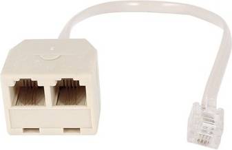 SourcingMap 6p4c RJ11 One Male To Two Female Socket Telepone Adapter Cable
