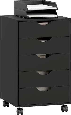 Homcom 5 Drawer Filing Vertical Under Desk File Storage Cabinet