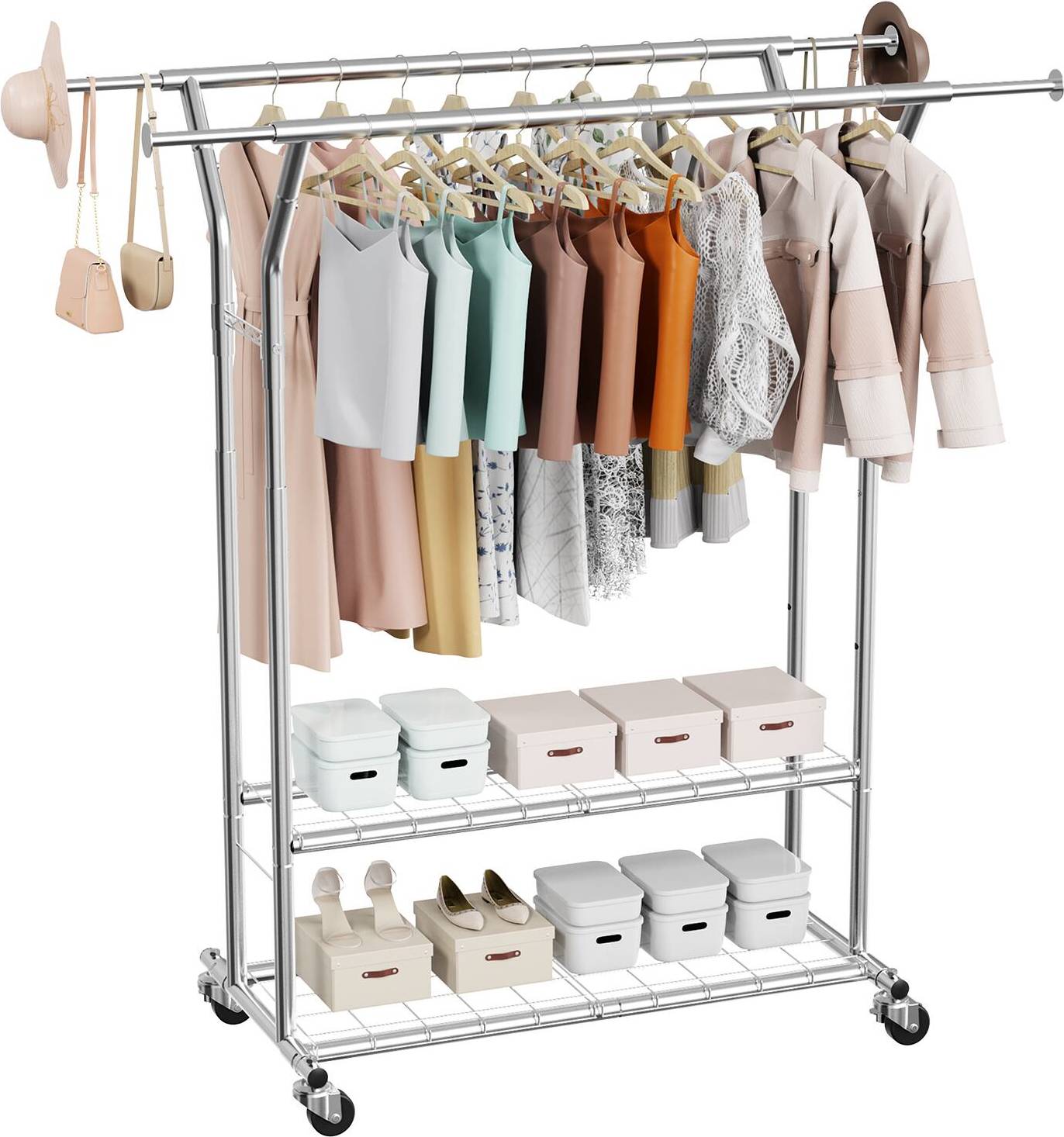 Clothing rack VEVOR Rolling Garment Rack Clothes Rack