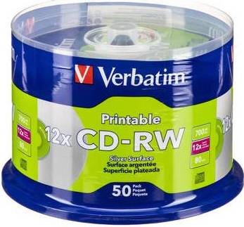 Cd rw Verbatim CD-RW 700MB 12x DataLifePlus Inkjet Disc