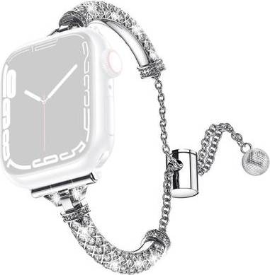 Apple Watch Series 8 Rhinestone Décor Metal Strap
