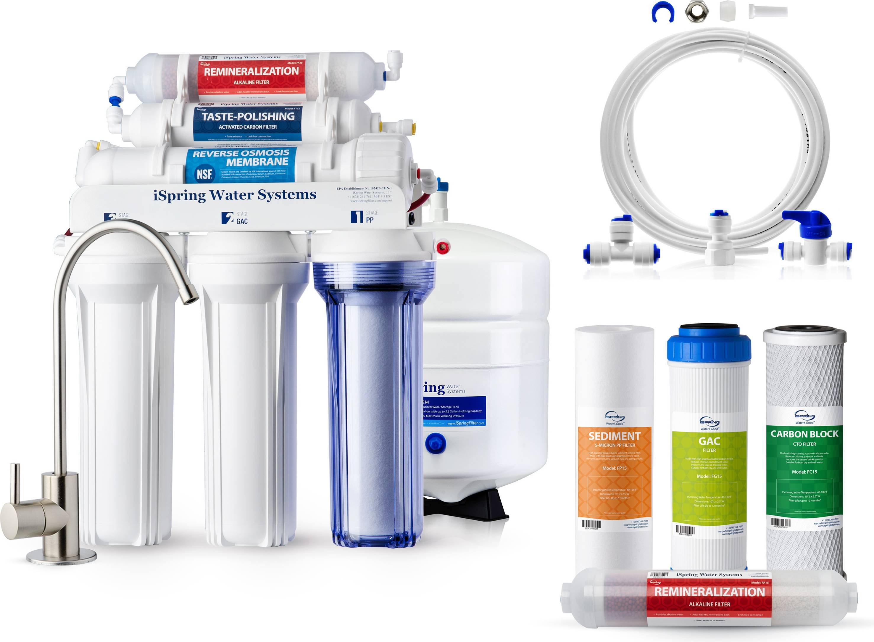 Reverse osmosis water systems iSpring Water Systems RCC7AK Series Membrane Yes Reverse Osmosis Filtration System