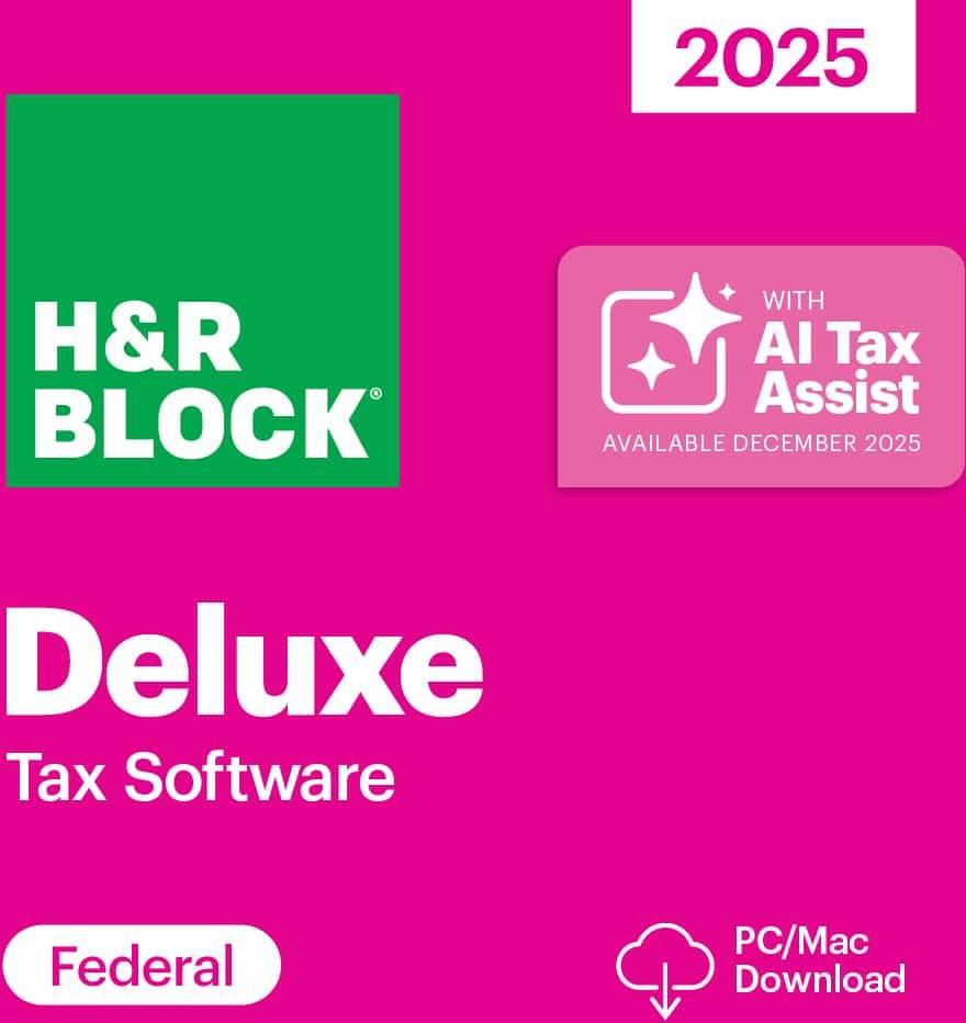 H&R Block Tax Software Deluxe 2025