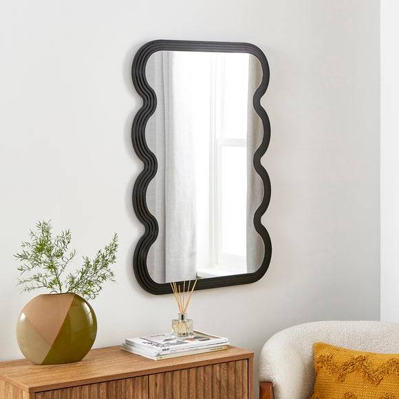 Dunelm Ribbed Wavy Overmantel Wall Mirror