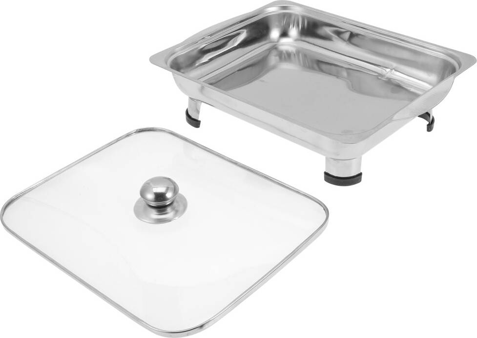 VILLCASE Stainless Steel Rectangular Buffet Large Capacity Serving Tray