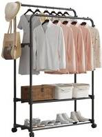 Double Rail Heavy Duty Garment Display Clothes Rack