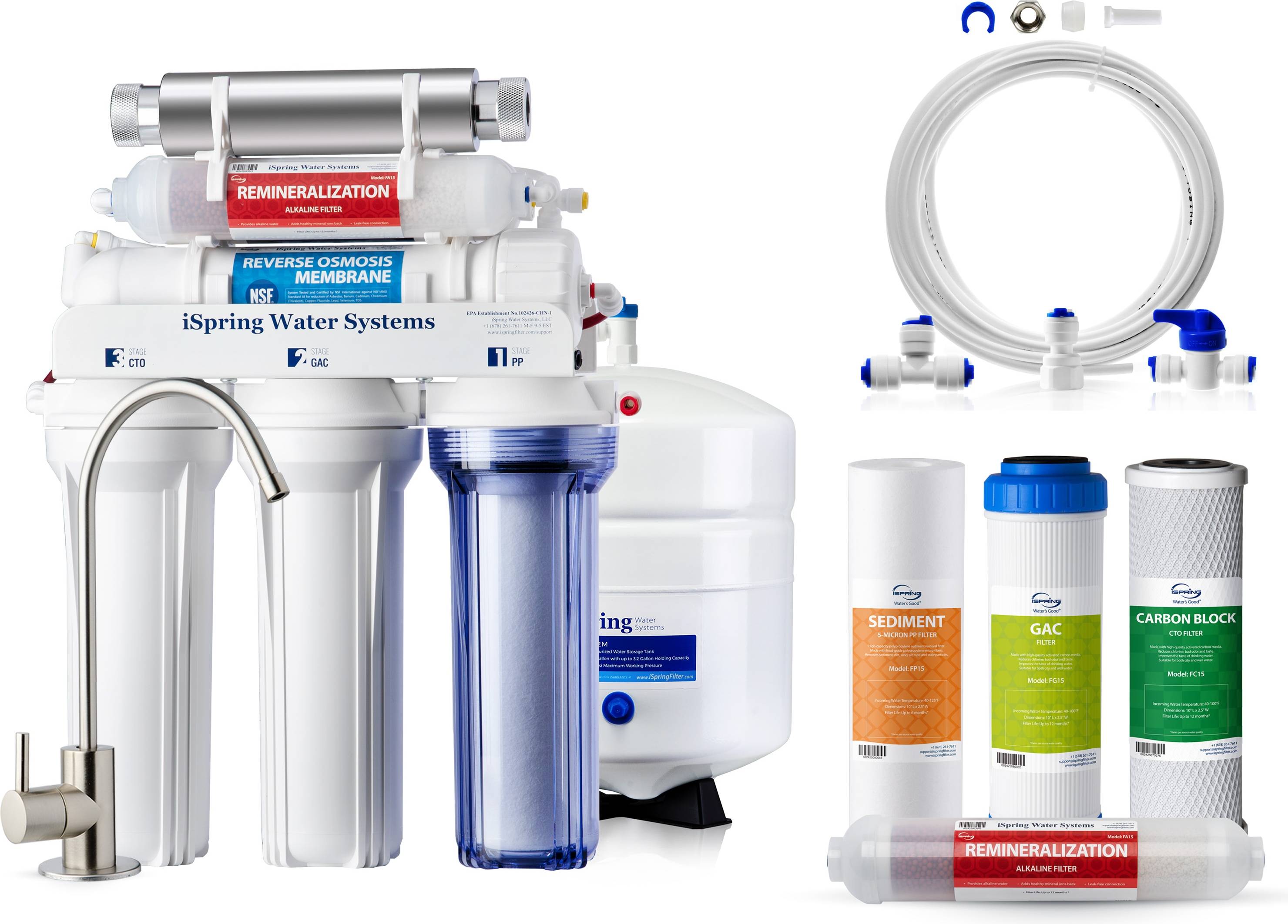 Uv water filter iSpring Water Systems RCC7AK-UV Series Membrane Yes Reverse Osmosis Filtration System