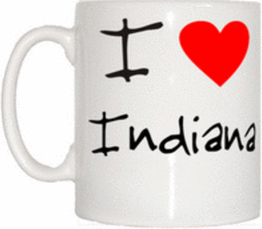TeeTreeDesigns I Love Heart Indiana Mug