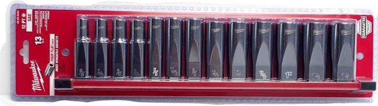 Socket wrench set Milwaukee 13pc 1/2 Inch Drive 12-Point Deep Well Sae Set Socket Bit