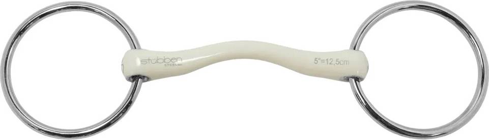 Gebiss 2 Ringe Pferd Fine Line Flex - Blanc