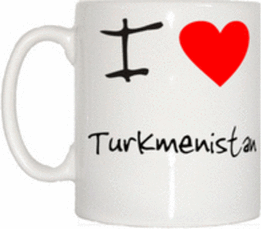 TeeTreeDesigns I Love Heart Turkmenistan Mug