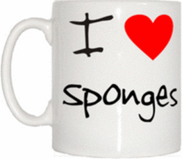 TeeTreeDesigns I Love Heart Sponges Mug Cup