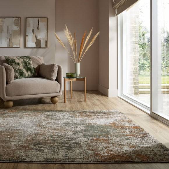 Dunelm Zane Abstract Washable Modern Rug Multicolour