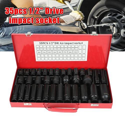 35pcs 1/2 Inch Deep Impact Set Socket Bit