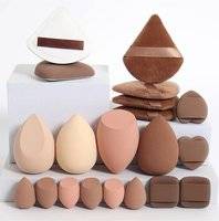 Makeup Sponge And Powder Puff Set Brown