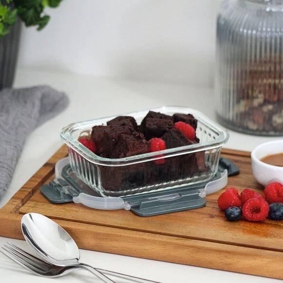 Dunelm Borosilicate Glass Ribbed Storage Kitchen Container