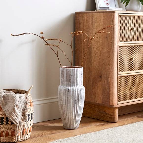 Dunelm Ribbed Stone Vase