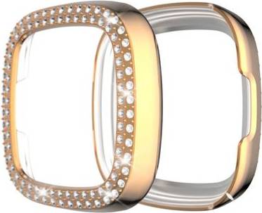 Fitbit Versa 3 Sense Dual-Row Rhinestone Frame Rose Gold