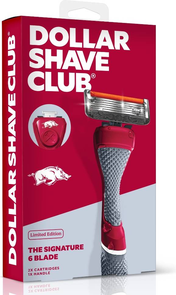 Beard club Dollar Shave Club Arkansas Razorbacks 6-Blade Razor Starter Set