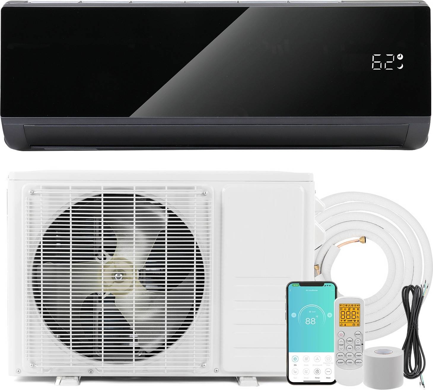 Split system air conditioner RovSun 12000BTU 115V 21SEER2 Mini Split Inverter Plus System