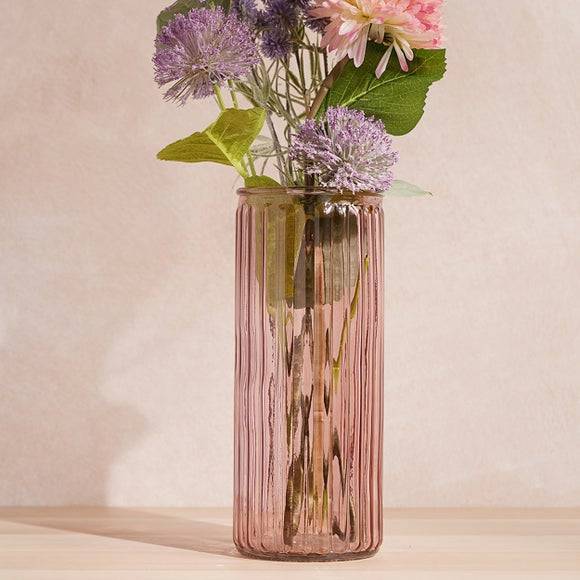 Unisex Tall Ribbed Glass Pink