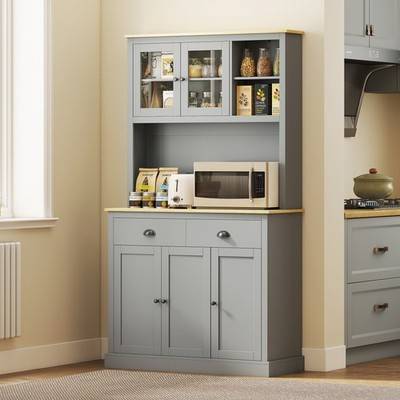 Kitchen hutch cabinet Homcom 71 Modern Kitchen Pantry With Drawers Storage Cabinet