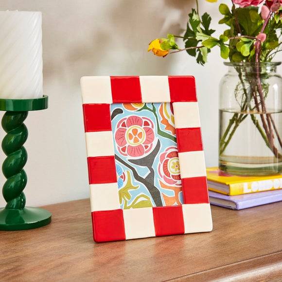 Dunelm Striped Ceramic Photo Frame