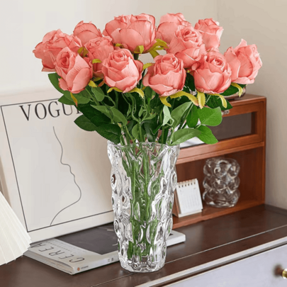Shein 19.6 Inch Pink Premium Roses Artificial Plant