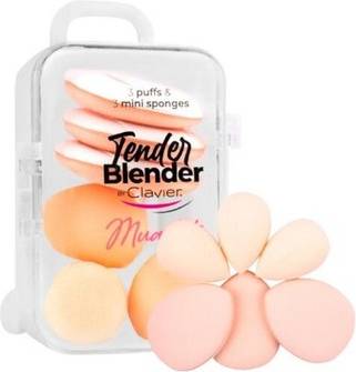 Mini blender Clavier Mini Makeup Sponge Set White