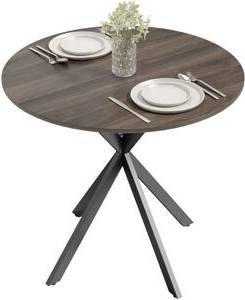 Homcom 80cm Round Industrial Kitchen Table Dining Table