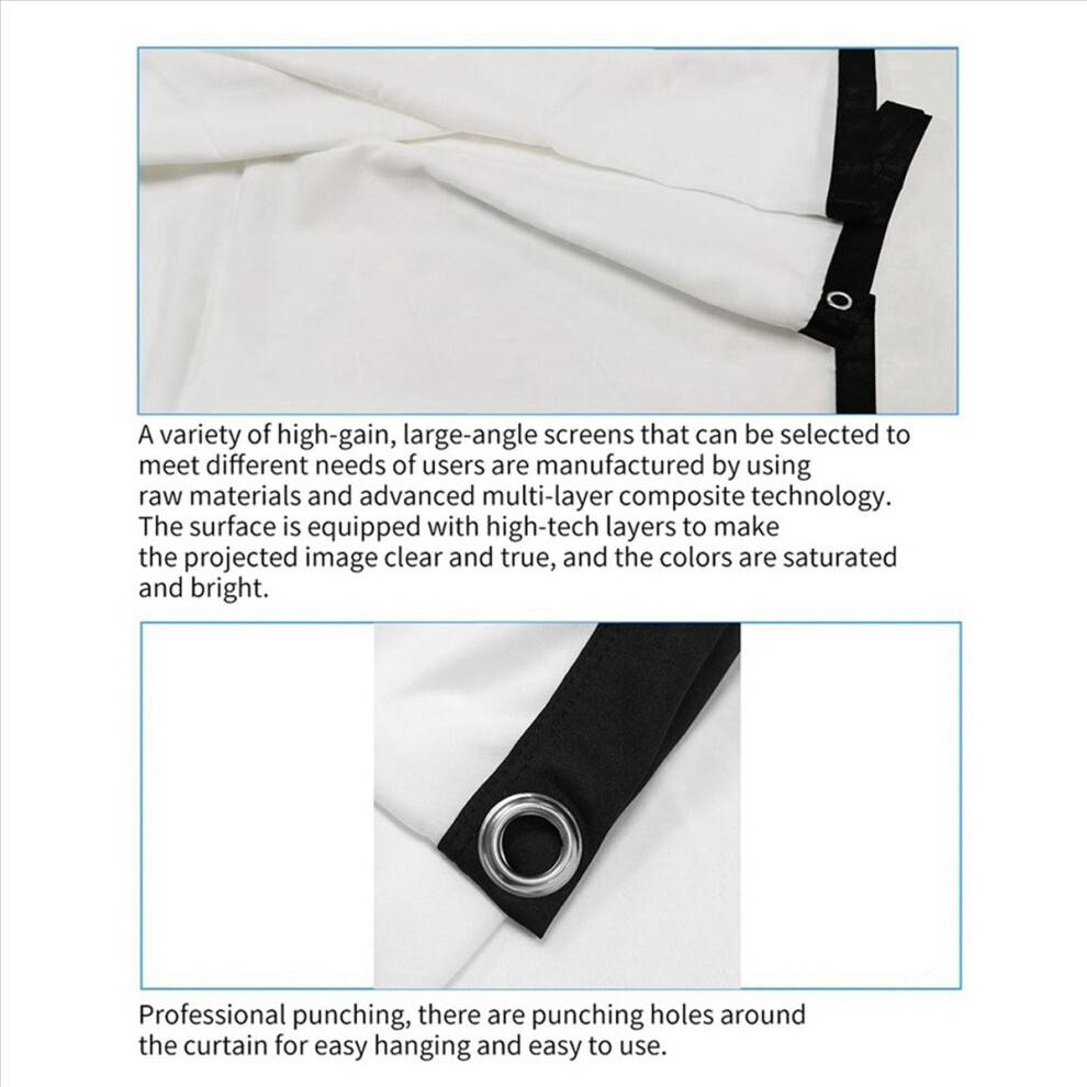 Projector Screen White Foldable 60 Inch