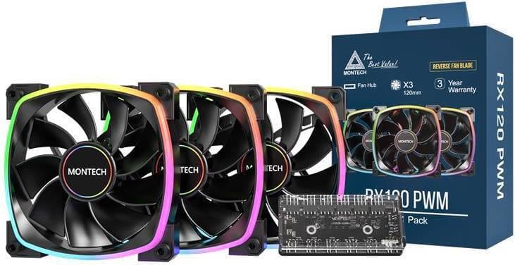 Montech RX120 PWM 3-Pack PC Ventilator