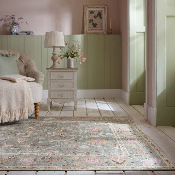 Dunelm Una Floral Washable Rug