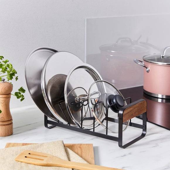 Dunelm Black Wire Pan Lid Rack Kitchen Storage