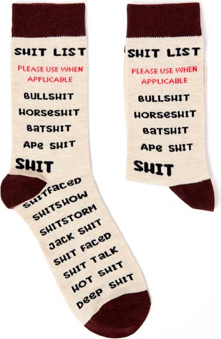 Unisex Socks Rude Sht List Cheeky