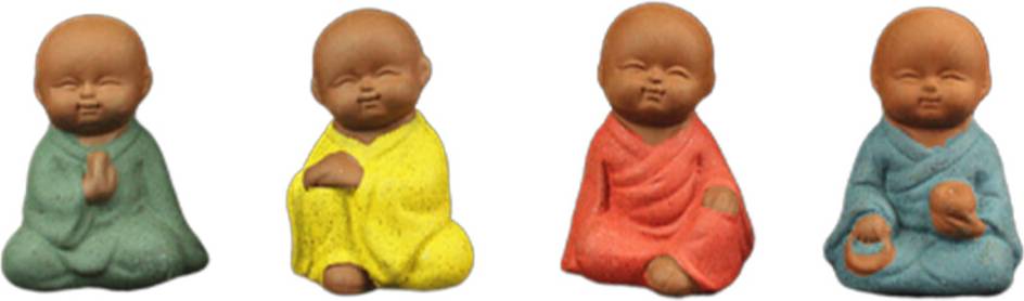 4 Pcs Ceramic Zen Figure Desktop