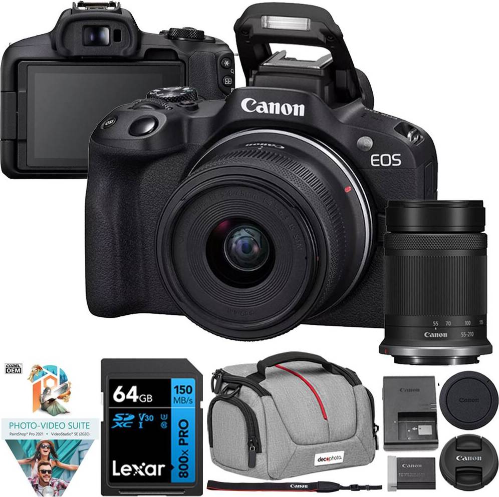 Canon eos r50 kit Canon EOS R50 Mirrorless Camera with 2 Lens Kit