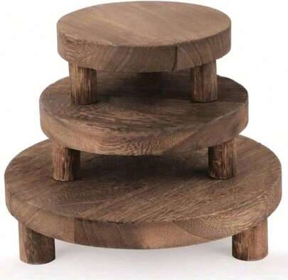 Shein Wooden Riser For Display Mini Rustic Cake Stand