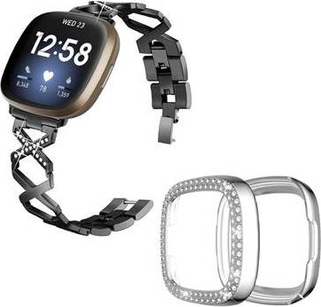 Fitbit Sense Versa 3 X-Shape With Rhinestone Watch Strap