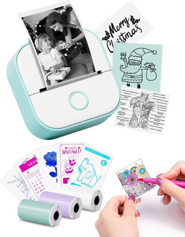 Mini printer Mini Inkless Sticker Printer - Green