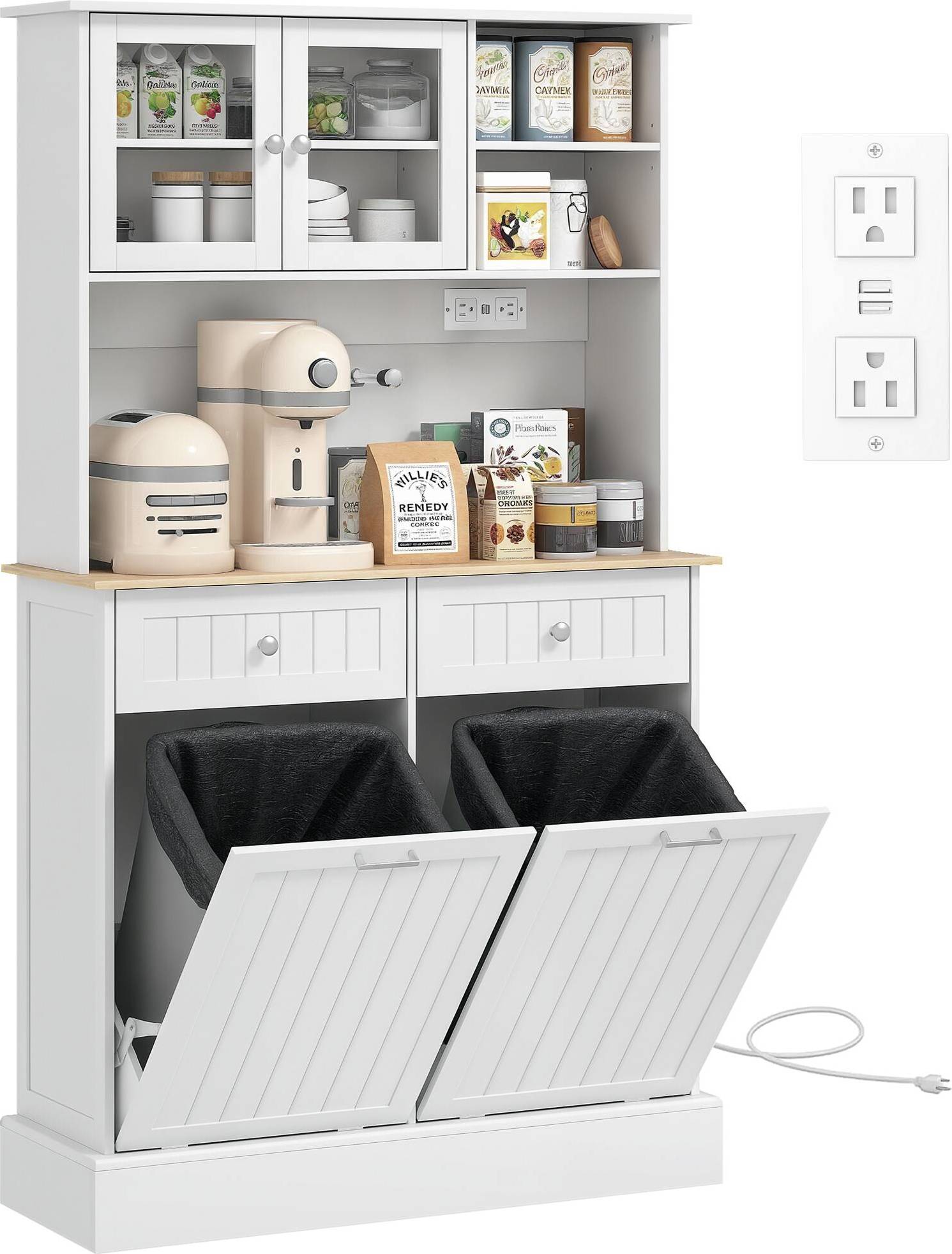 Kitchen pantry storage cabinet Homcom 68 Inch Kitchen Pantry Storage Cabinet